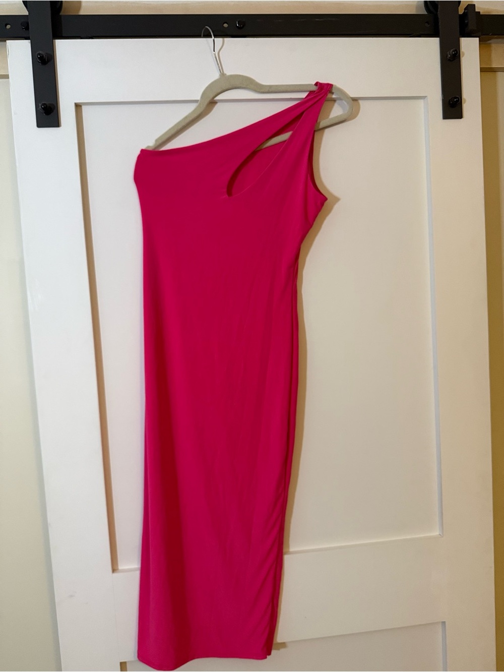 Fashion Nova One-Shoulder Fuchsia Bodycon Dress